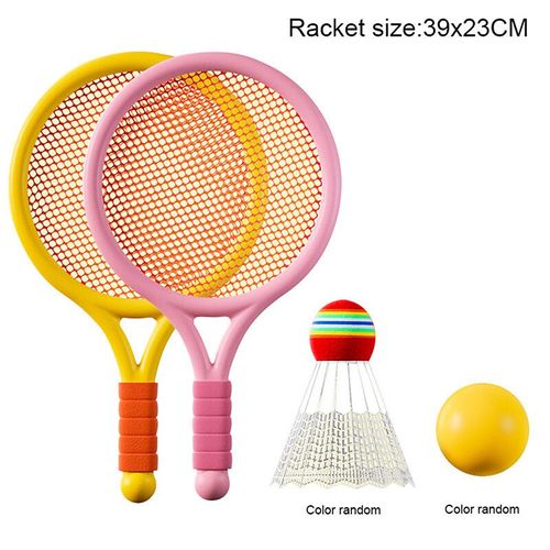 Ensemble De Raquettes De Badminton Légères Pour Enfants,Jouet De Tennis Pour Enfants,Jeu Familial Ikfor -L Rose Jaune