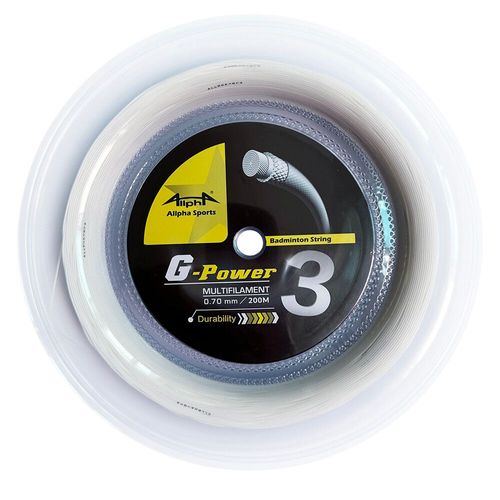 Bobine De Ficelle De Badminton Alpha Durable,Filet De Balle D'entraînement,Bonne Ficelle,Puissance,Gp3,28 Livres,200m,0.70mm -Blanc