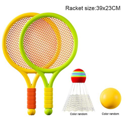 Ensemble De Raquettes De Badminton Légères Pour Enfants,Jouet De Tennis Pour Enfants,Jeu Familial Ikfor -L Jaune Vert