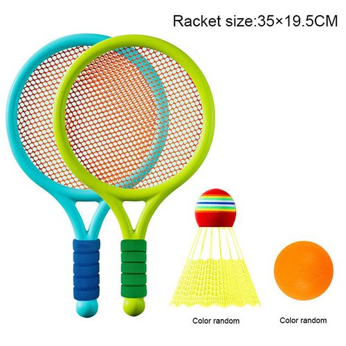 Ensemble De Raquettes De Badminton Légères Pour Enfants,Jouet De Tennis Pour Enfants,Jeu Familial Ikfor -M Bleu Vert