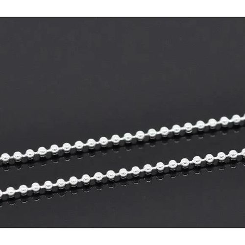 Lot De 5 Pcs 10 M De Chaînes À Billes De Couleur Argenté Trouvées De 1,5 Mm De Diamètre. (B13961)