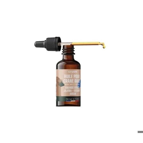 Cryom Huile Pour Crâne Rasé Amande Douce Jojoba Sésame Argan 30 Ml 