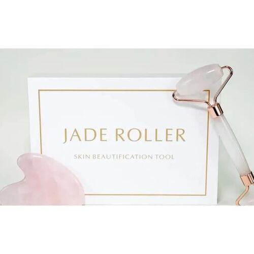 Rouleau De Jade - Jade Roller - Rose - Massage Visage - Anti-Âge - Réduit Les Rides