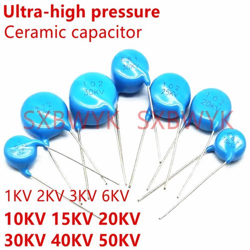 Condensateur céramique ultra hautes,10 15 20 30 40 50 6 3 2 verrerie V 101 221 331 471 681 102 222 332 472 103 104 K M - Type 15KV 101 10PCS