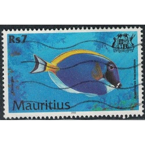 Ile Maurice 2000 Oblitéré Used Poisson Chirurgien À Poitrine Blanche Acanthurus Leucosternon Y&T Mu 953