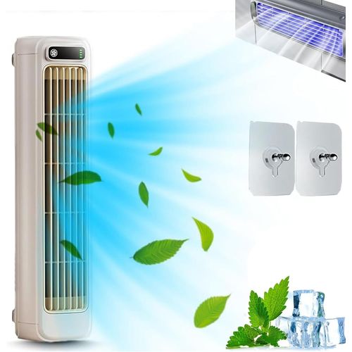 Climatiseur Brizac, Brizac Cooling Ace, Refroidisseur d'air Brizac, Profitez d'un rafraîchissement rapide, naturel et sain, Climatiseur portable silencieux à 3 vitesses (Gris)