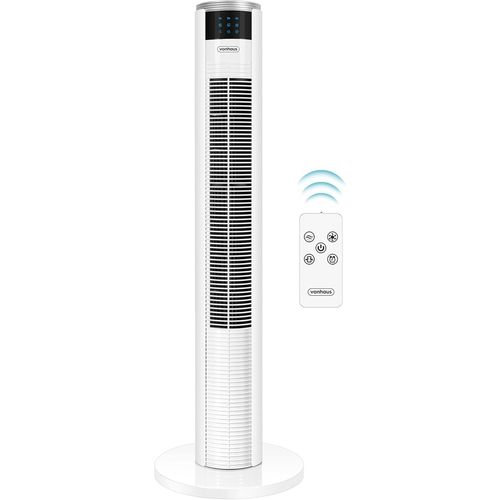 Ventilateur Colonne - Ventilateur sur Pied - Climatiseur Mobile de 87 cm avec Minuterie, Télécommande, 3 Vitesses de Brise ¿ Pour Chambre, Pièces Familiales - Garantie de 2 Ans