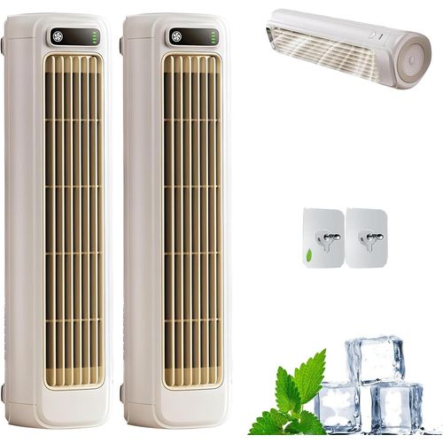 Shirem Rafraichisseur d'Air Silencieux, Mini Climatiseur Mobile, Portable Refroidisseur d'Air 3 Vitesses, USB Rechargeable, pour Chambre, Bureau, Maison (Grey)