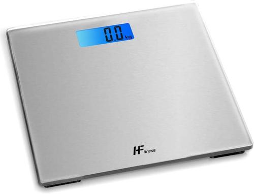 Plate-Forme 28x28cm Balance Pese Personne Électronique Numérique Pese Personnes, Poids Corporel 180kg, Affichage Rétroéclairé, Gestion Du Poids Argent