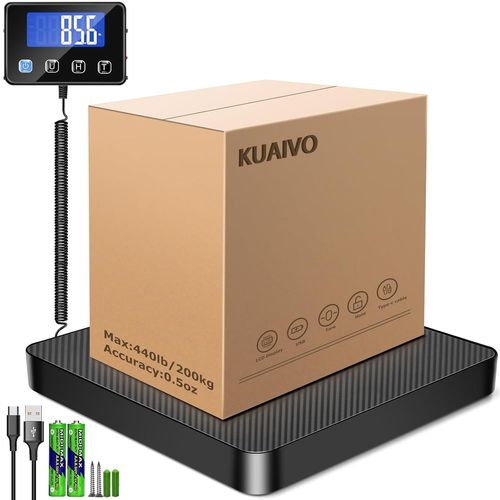ASFASFq-Balance postale 200 kg x 10 g avec écran LCD haute précision Pèse-colis avec fonction de maintien et de tare pour bagages, colis, entrepôt, 2 piles AAA et câble de charge inclus