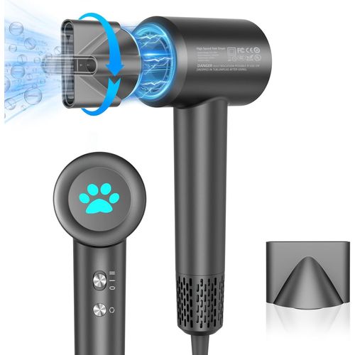 Sèche-cheveux avec 200 millions d'ions négatifs, 110 000 tours/minute, séchage rapide, diffuseur magnétique 360°, sèche-cheveux de voyage à faible bruit (30 dB) pour femmes et hommes