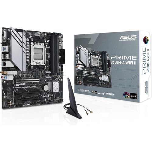 DELI-Prime B650M-A Wifi Ii ¿ Carte Mère Amd Ryzen Am5 Micro-Atx (Ddr5, Pcie 5.0 M.2 Support, 2.5Gb Ethernet, Wi-Fi 6, Displayport, Vga, Hdmi, Sata 6 Gbps, Usb 3.2 Gen 2 Ports, Arua Sync Rgb)