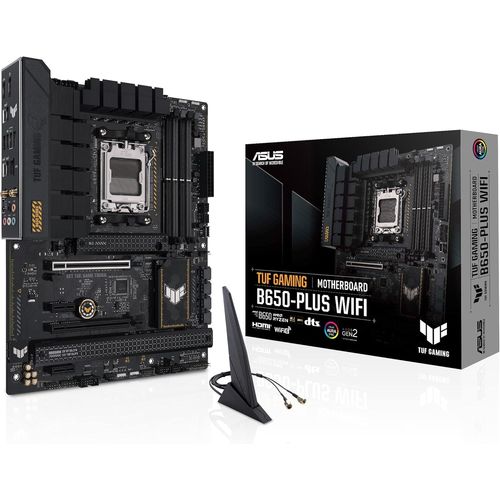 DELI-Tuf Gaming B650-Plus Wifi \U2013 Carte Mère Gaming Amd Ryzen Am5 Atx (14 Phases D'Alimentation, Pcie 5.0 M.2 Support, Ddr5, Wifi 6, 2.5 Gb Ethernet, Usb4, Aura Sync Rgb)
