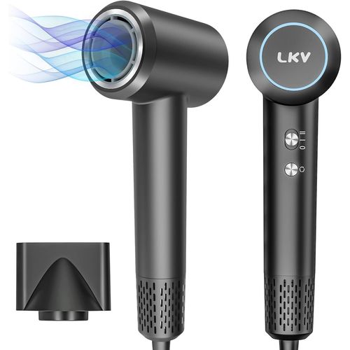 Seche Cheveux Lonique Professionnel 200 Millions d'ions Négatifs, 1500W, Séchage Rapide, Sèche-cheveux Lonique, Flux 68 m/s, léger 340gr,Léger et portable, livré avec une buse d'air