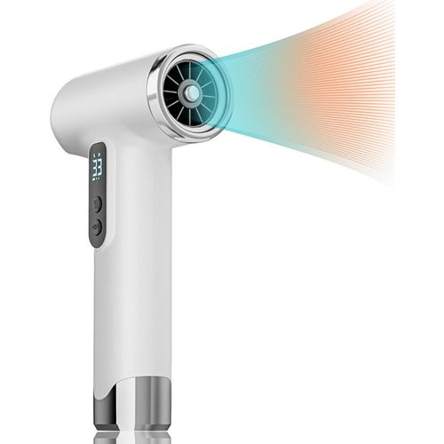 Sèche cheveux sans Fil, 100.000 tours/minute Sèche-cheveux Rechargeable, 15.000 MAh Sèche-cheveux sans fil avec Buse pour les Voyages (Noir)