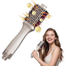 Ksfal-Brosse Soufflante 3 En 1,Brosse À Air Chaud Avec 3 Vitesses,Brosse Rotative À Air Chaud,Ionique Brosse Chauffante Pour Sécher,Apporter Du Volume,Lisser Et Mettre En Forme