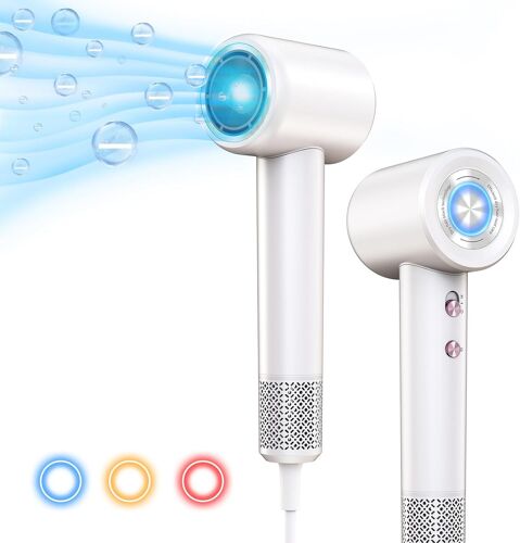 Sèche-Cheveux Ionique Professionnel Sèche-Cheveux À Grande Vitesse Séchage Rapide 4 Températures 2 Vitesses/Avec Buse 360°/110000 Rpm Convient Pour La Coiffure Professionnelle/Domestique 