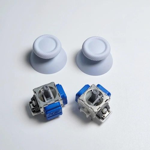 Ore-1/5/10/20 Paires K-Silver Js13 Pro Tmr Joystick Électromagnétique Avec Capuchon De Poignée Pour Ps5 3d Thumbstick Analogique Avec Capuchon Anti-Déversement-1pair-White Cap W Joystick