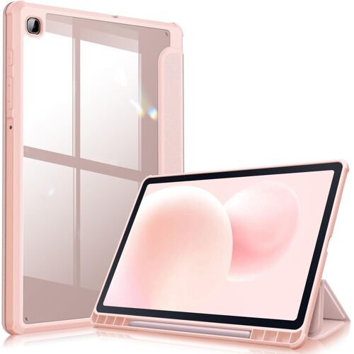 Coque Pour Samsung Galaxy Tab S6 Lite 10.4 Pouces 2024/2022/2020 - [Rangement De Stylet] Etui Arrière Transparent Claire Housse Antichoc Protection Pour Tab S6 Lite, Or Rose