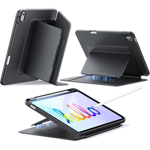 Coque Pour Ipad 11e Génération (A16),Coque Ipad 11/10 Gn (2025/2022),Couverture De Support Vertical,Angles De Support Multiples,Couverture Ultra-Stable Avec Porte-Stylet,Série Flip,Noir