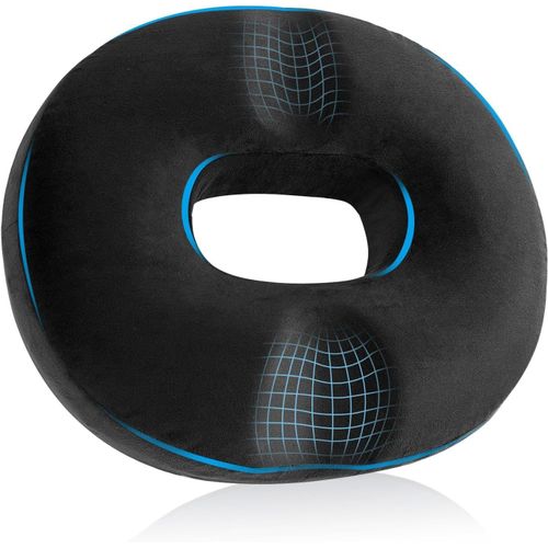 Cushion De Chaise Donut Coussin Orthopédique Pour Coccyx En Mousse À Mémoire,Ergonomique Coussin Siège Pour Bureau,Voiture,Fauteuil Roulant,40x45x9cm,Noir