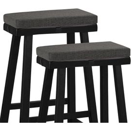 Lot De 2 Coussins De Tabouret De Bar Rectangulaires Avec Mousse Haute Résilience Antidérapante,Lavable En Machine,Pour Tabourets De Comptoir De Cuisine (45,5 X 24 X 5 Cm,Gris Foncé)