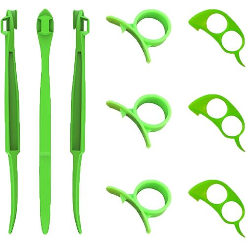 Lot de 9 éplucheurs d'oranges en plastique pour citron et orange (vert)