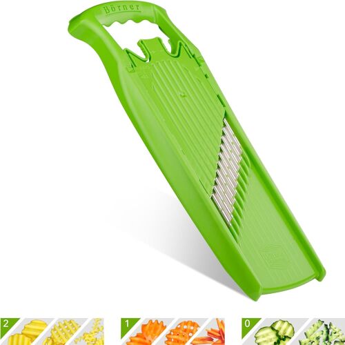 PowerLine Wave-Waffle Slicer (Green)-Wavy Vegetable Slicer for Vegetables-Wafer/Wafer/Wavy Slicer-Mandolin for Wafer Potatoes,Fries