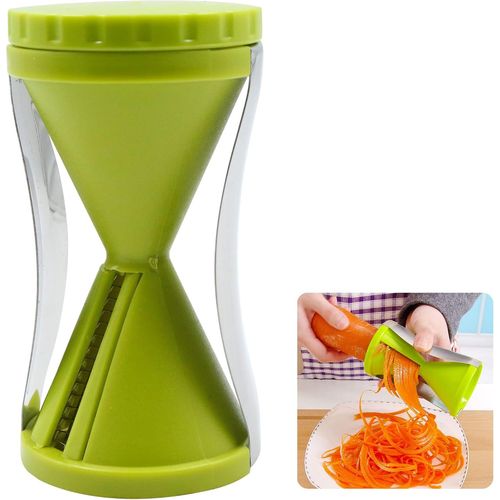 Chaas-Coupe Légumes En Spirale Spiraliseur - Spaghettis De Spiralizer Manuel Multifonction Pour Nouilles, Carotte, Concombre, Courgette Slicer Maker, D'asperges, Vert, 1 Pièce