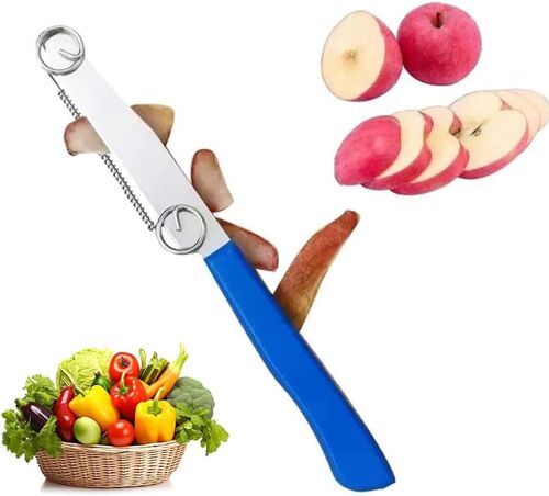 Couteau À Trancher Rapide,Éplucheur De Légumes Fruits Multifonctionnel 1 Pièces,Éplucheur De Pommes De Terre En Acier Inoxydable,Coupe-Pommes De Terre Avec Ressort Réglable