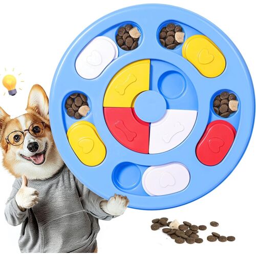 Jouets Puzzle Pour Chiens,Jouets Interactifs Pour Stimuler Le Qi Et Soulager L'anxiété Des Chiots,Jouets D'enrichissement Prolongeant Le Repas,Lavables Et Résistants Pour Chiots Et Chats,Bleu Ciel