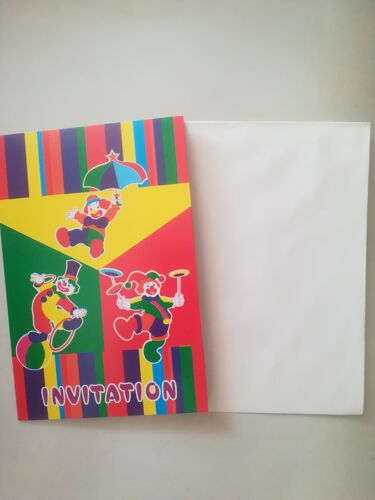 6 Cartons D'invitation Anniversaire Thème Clown
