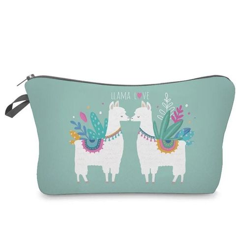KADSL-Trousse À Cosmétiques Imprimée Lettre Pour Femmes, Trousse De Maquillage Portable, Sac De Rangement De Voyage, Mini Étuis À Crayons, Mode, Offre Spéciale,307-8 Alpaca