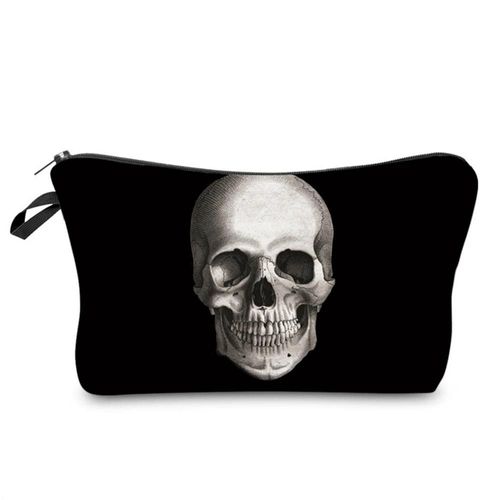 KADSL-Trousse À Cosmétiques Imprimée Lettre Pour Femmes, Trousse De Maquillage Portable, Sac De Rangement De Voyage, Mini Étuis À Crayons, Mode, Offre Spéciale,304-1 Skull