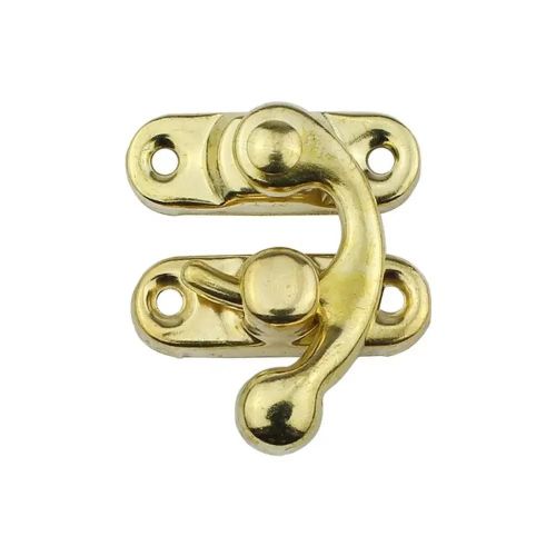 ORE-Mini crochet à bascule en Bronze,12 pièces,gauche/droite,Vintage,bras pivotant,loquet en métal,boucle incurvée pour boîte à bijoux,boîte à outils--12pcs Gold right