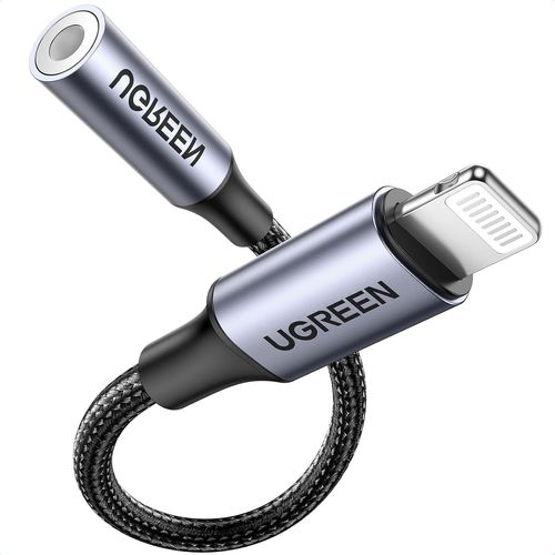 ERSAN-Adaptateur Lightning Jack 3.5mm MFi Certifié TRRS Compatible avec iPhone 14 Plus Pro Max 13 12 Mini 11 SE XR XS Max X iPad (Gris)