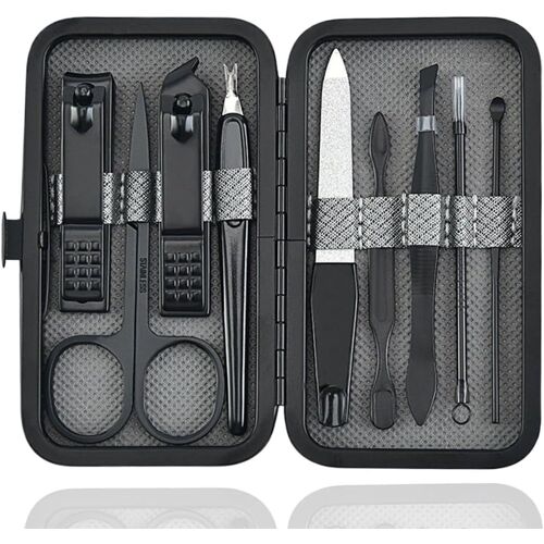 Kalanka-Kit Manucre Pedicure, 9pcs Ensemble De Coupe-Ongles Professionnel, Coupe-Cuticule En Acier Inoxydable, Kit De Manucure De Pédicure Avec Boîte De Voyage Et Maison Exquise 