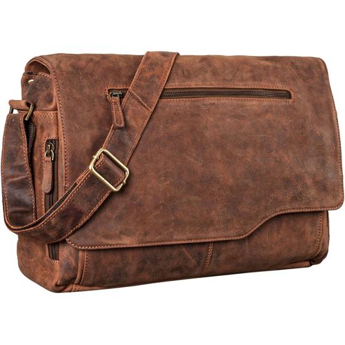 Loc-Marvin' Sac Mes R Pour Homme Cuir Vintage Travail Université Bureau Sac À Bandoulière Sac Pour Ordinateur Portable 15,6 Pouces,Couleur:Aneto-Marron