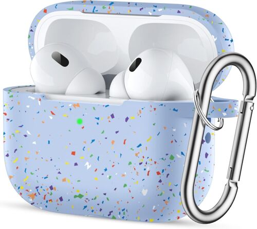LORANKA-Coque AirPods Pro 2/1 (2022/2019), Silicone AirPods Pro 2 Case, Plastique Recyclé Housse Protecteur Compatible avec Apple AirPods Pro (2¿ génération), Étui AirPods Pro 2 avec Mousqueton - Lil