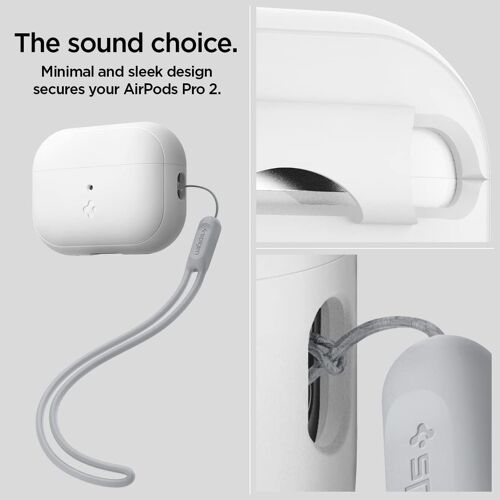 Silicone Fit Coque Housse de Protection en Silicone Case Compatible avec AirPods Pro 2ème génération (2023/2022) - Blanc