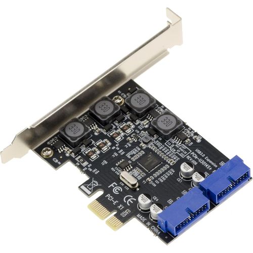NUEK-Carte Contrôleur Pci Express Pcie Vers Usb 3.0 2 Ports Internes Usb3 19 Points 5G Avec Chipset Nec. Equerres Low Et High Profile Fournies