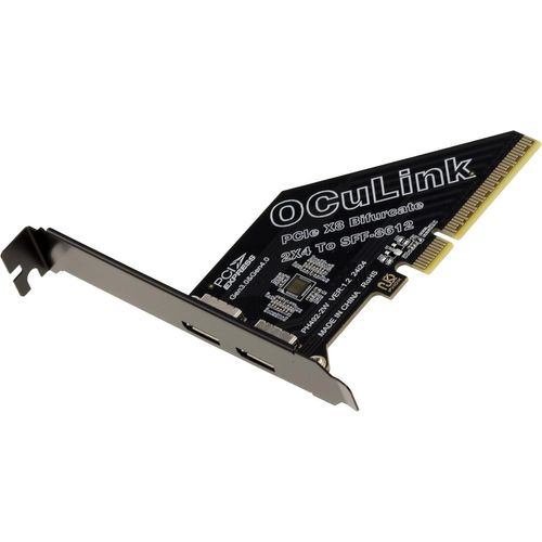 NUEK-Carte Contrôleur Pcie Gen 4.0 X8 Vers 2 Ports Oculink Sff-8612 Sff-8611 Pour Carte Mère Avec Mode Bifurcation