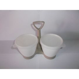 Porte-Condiments Avec Deux Récipients *** Tupperware *** - Vintage