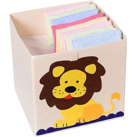 Coffre De Rangement Pour Jouets - Coffre De Rangement Pour Enfants - Cube Pliable - Famille Lion
