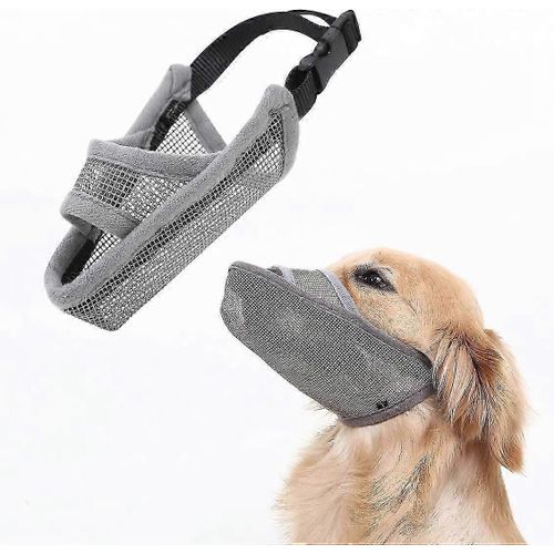 Muselière En Nylon Pour Chiens De Petite, Moyenne Et Grande Taille, Maille Respirante (Xxs, Gris) - L