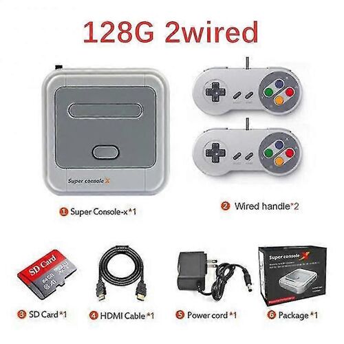 Console De Jeux Vidéo Rétro Wi-Fi Super Console X Pro 4k Hd Tv Pour Pspps1n64dc Avec 128g 2 Fils