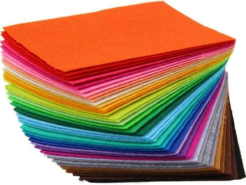 Lot De 40 Feuilles De Feutre Multicolores Pour Loisirs Créatifs - Feutre Coloré Pour Loisirs Créatifs - Tissu En Feutre