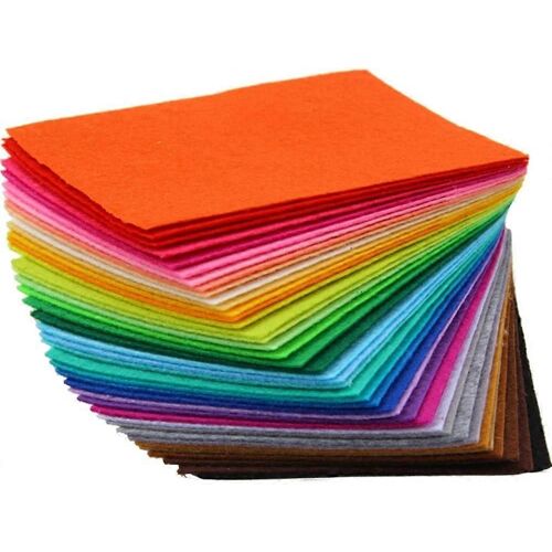 Lot De 40 Feuilles De Feutre Multicolores Pour Loisirs Créatifs - Feutre Coloré Pour Loisirs Créatifs - Tissu En Feutre