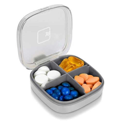 Pilulier Étanche 2025, Petit Pilulier Pour Vitamines, Huile De Foie De Morue Et Compléments Alimentaires (Blanc) 