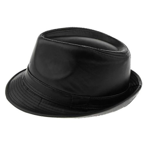Chapeau Pork Pie Vintage En Cuir Pu Pour Homme, Style Fedora, Casquette De Jazz, Style Panama